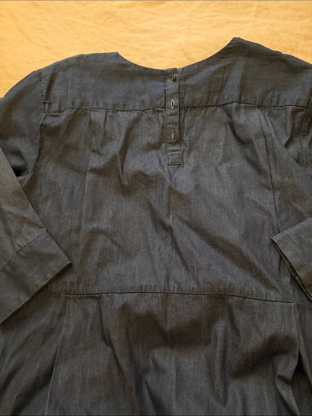 Muji Navy Blue Long Sleeve Midi Dress - Picture 9 of 12